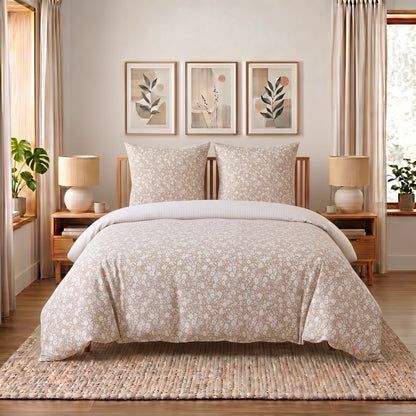 Bettwäsche Meadow Beige, Reißverschluss, 80x80 cm Kissenbezug, Polycotton – Bild 2
