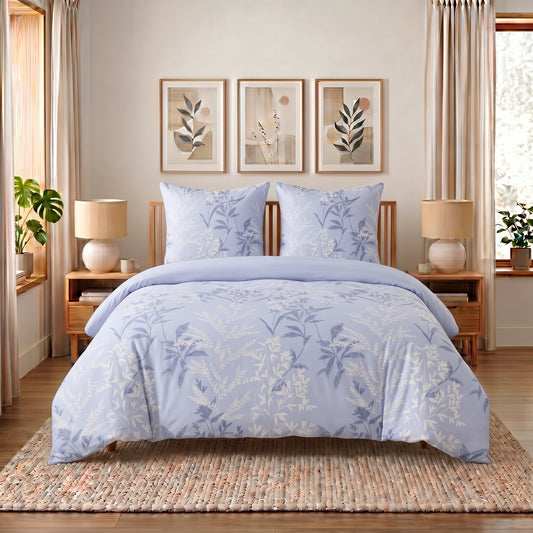 Bettwäsche Nobel Blau, Reißverschluss, 80x80 cm Kissenbezug, Polycotton – Bild 1