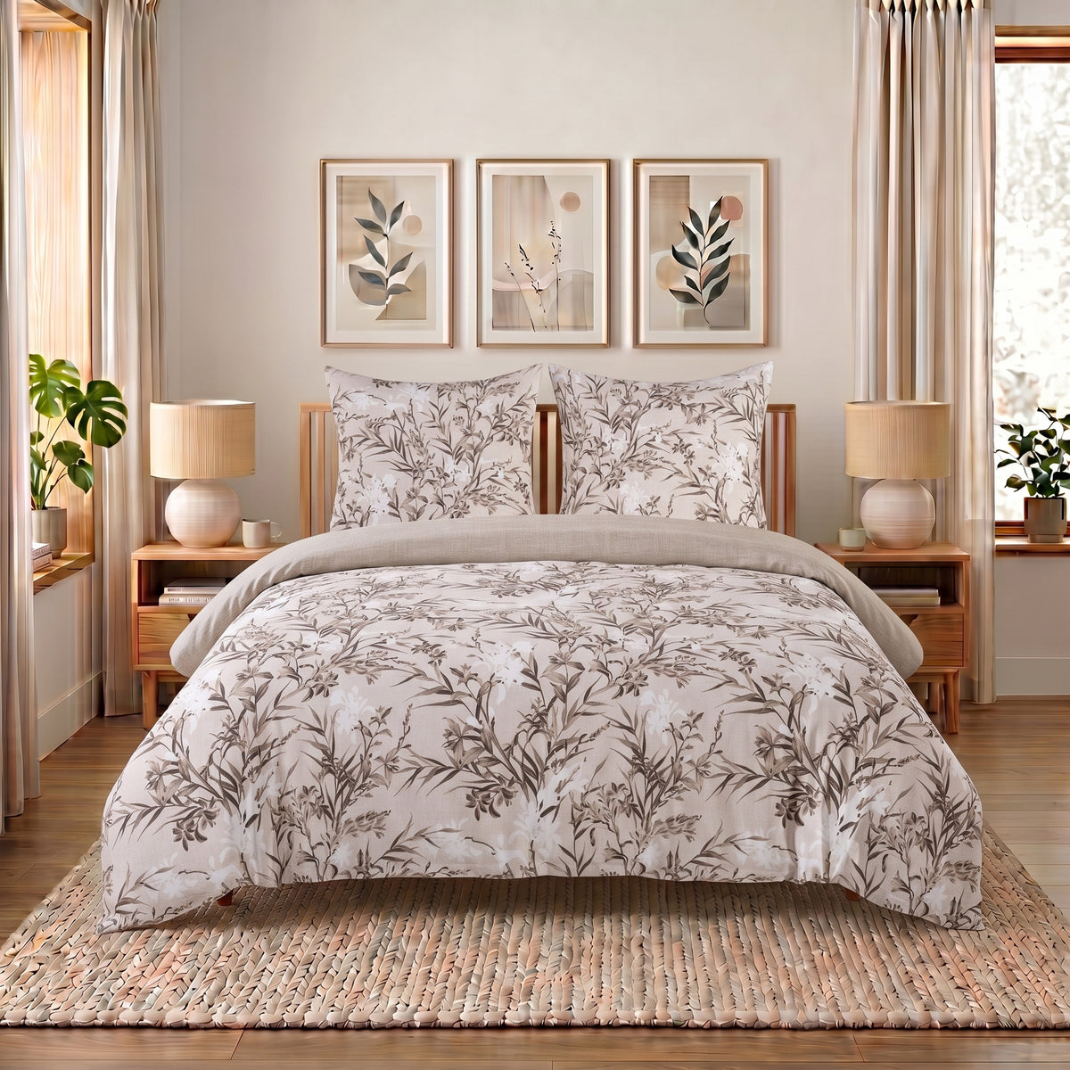 Bettwäsche Yaprak, Reißverschluss, 80x80 cm Kissenbezug, Polycotton – Bild 1