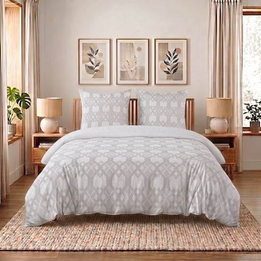 Bettwäsche Nexus Grau, Reißverschluss, 80x80 cm Kissenbezug, Polycotton – Bild 1