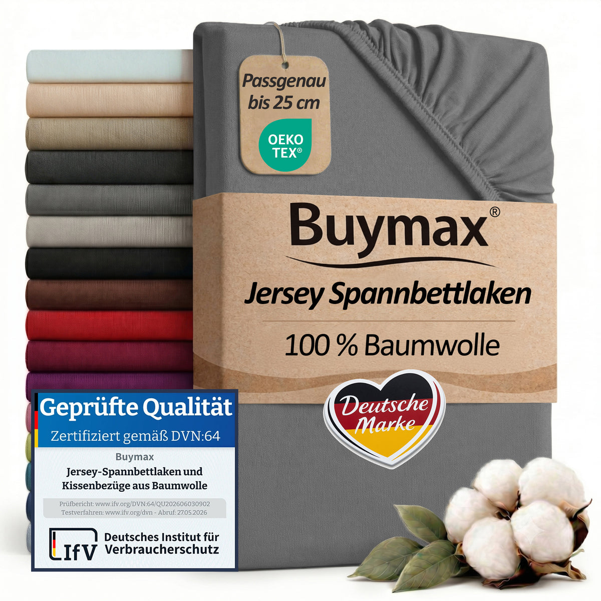 Jersey Spannbettlaken 90x200 cm – Bild 17