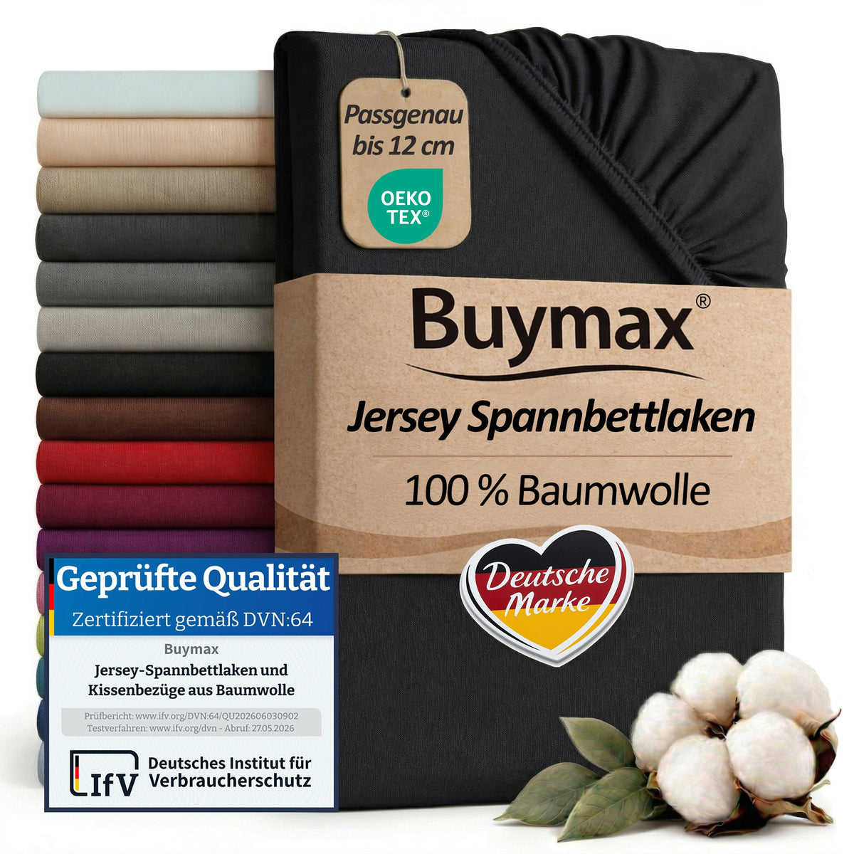 Topper Jersey Spannbettlaken 200x200 cm – Bild 34