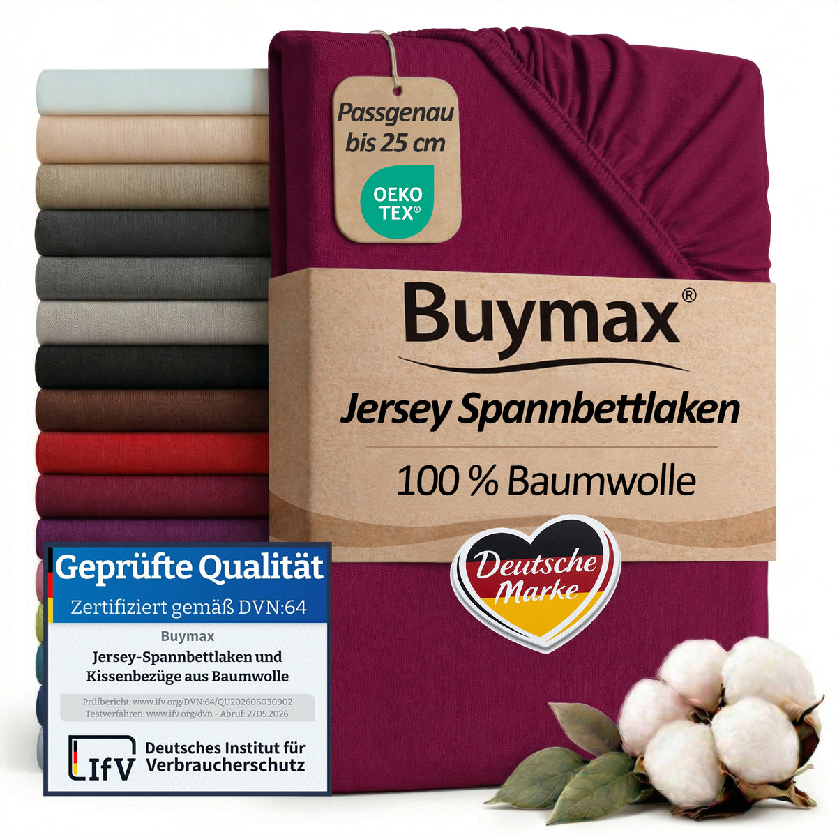 Jersey Spannbettlaken 120x200 cm – Bild 34