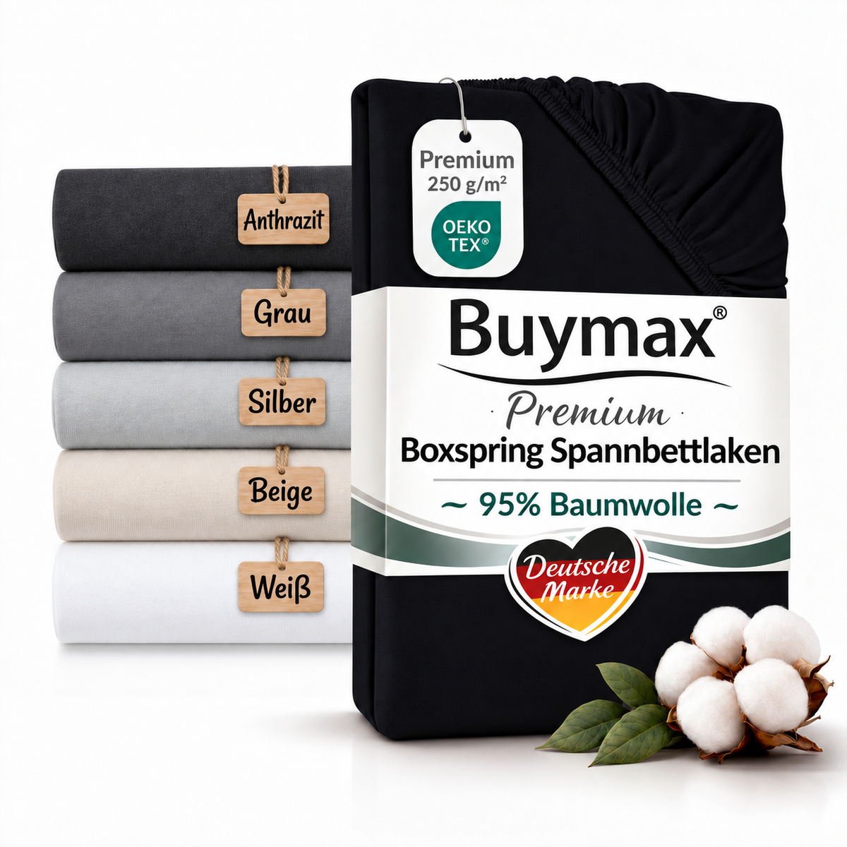 Premium Boxspringbett Spannbettlaken 180x200–200x220 cm – Bild 44