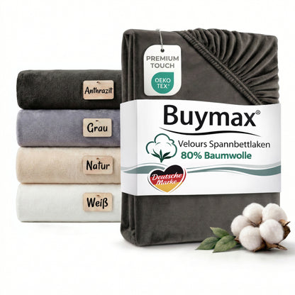 Premium Baumwoll Velours Spannbettlaken 180x200 cm – 200x200 cm – Bild 7