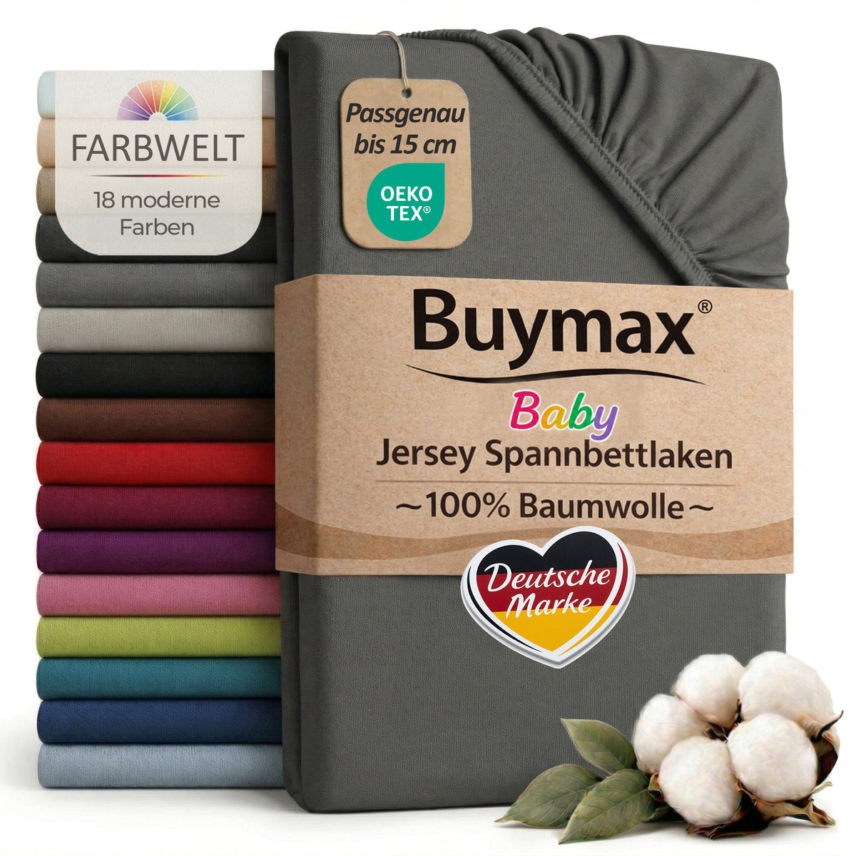 Jersey Spannbettlaken 60x120 cm – Bild 14