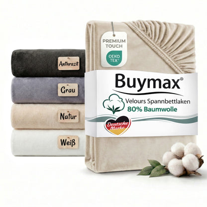 Premium Baumwoll Velours Spannbettlaken 180x200 cm – 200x200 cm – Bild 8