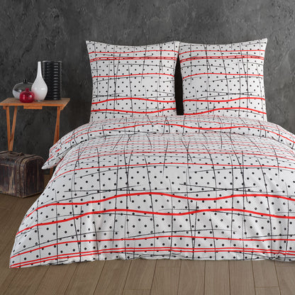 Renforcé Bettwäsche Set Lara, 100% Baumwolle, Reißverschluss, 80x80 cm Kissenbezug – Bild 1