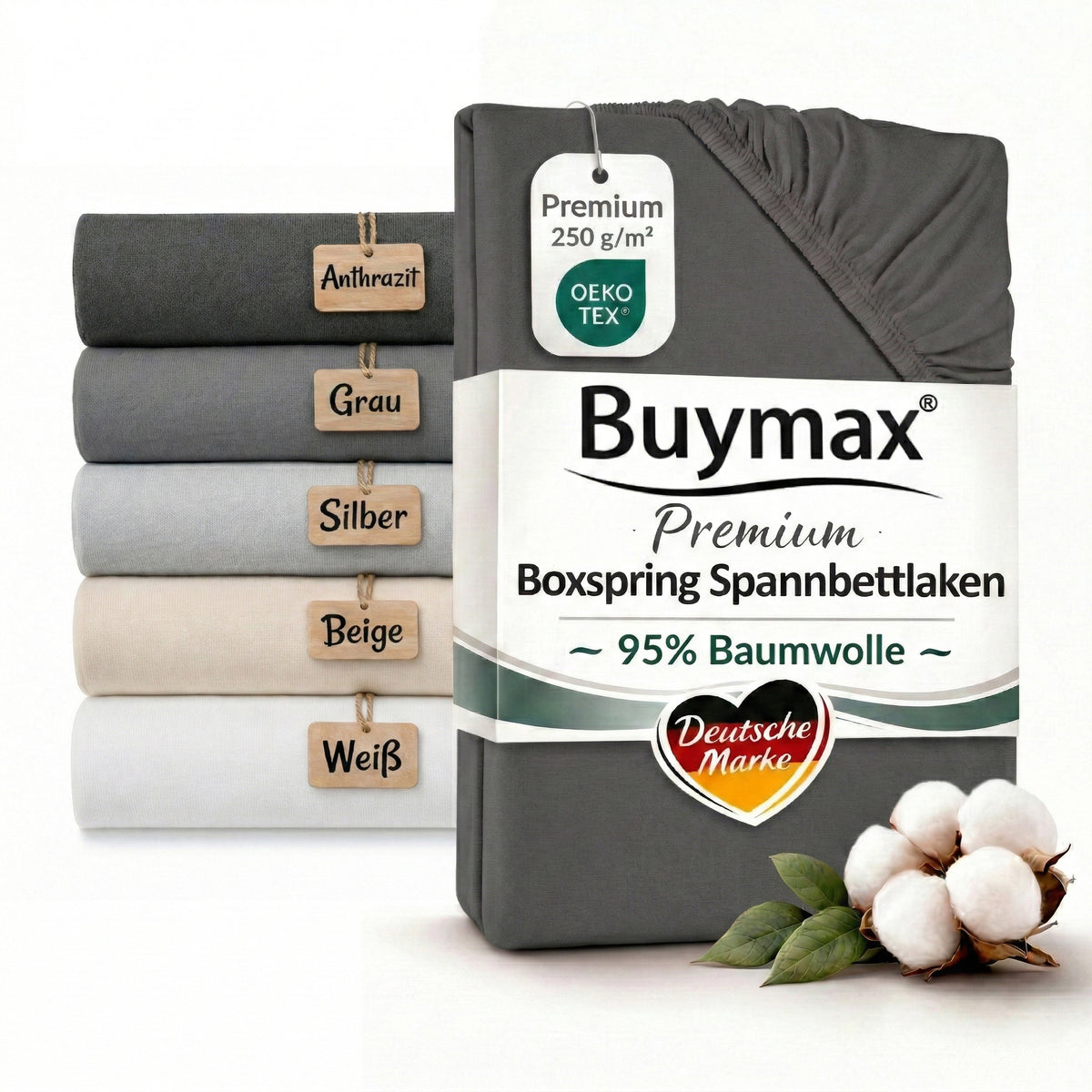 Premium Boxspringbett Spannbettlaken 180x200–200x220 cm – Bild 14