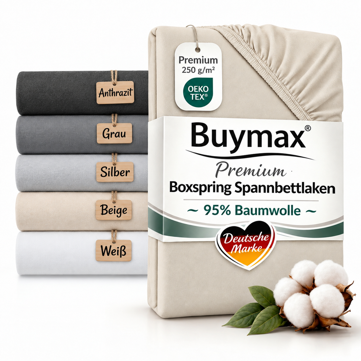 Premium Boxspringbett Spannbettlaken 180x200–200x220 cm – Bild 24