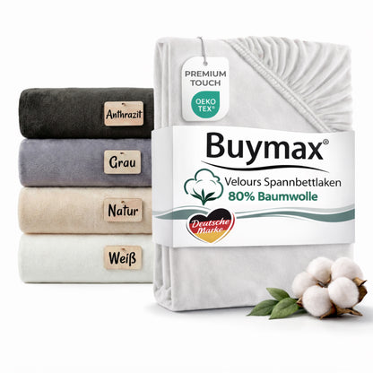 Premium Baumwoll Velours Spannbettlaken 180x200 cm – 200x200 cm – Bild 9