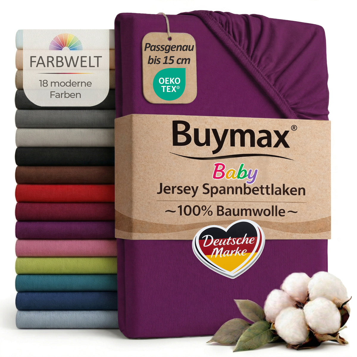Jersey Spannbettlaken 60x120 cm – Bild 29