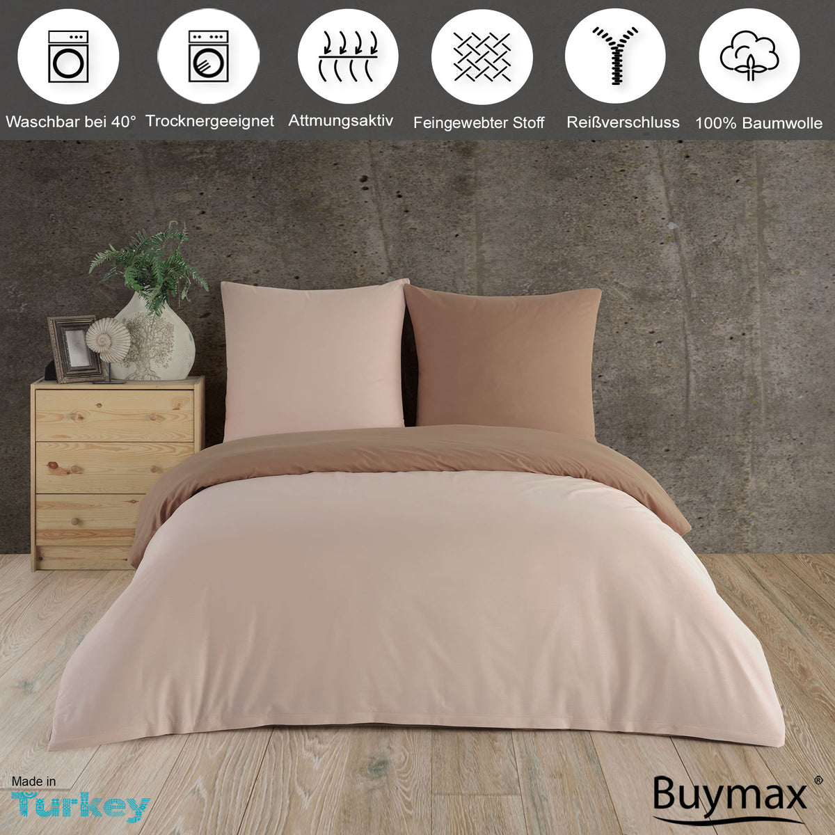 Uni Renforce Bettwäsche von Buymax aus Baumwolle
