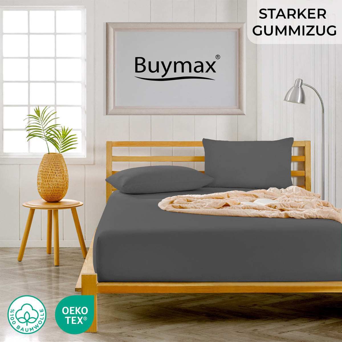 Boxspringbett Spannbettlaken 140x200–160x220 cm – Bild 2
