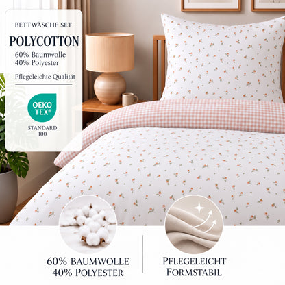 Bettwäsche Poem, Reißverschluss, 80x80 cm Kissenbezug, Polycotton – Bild 2