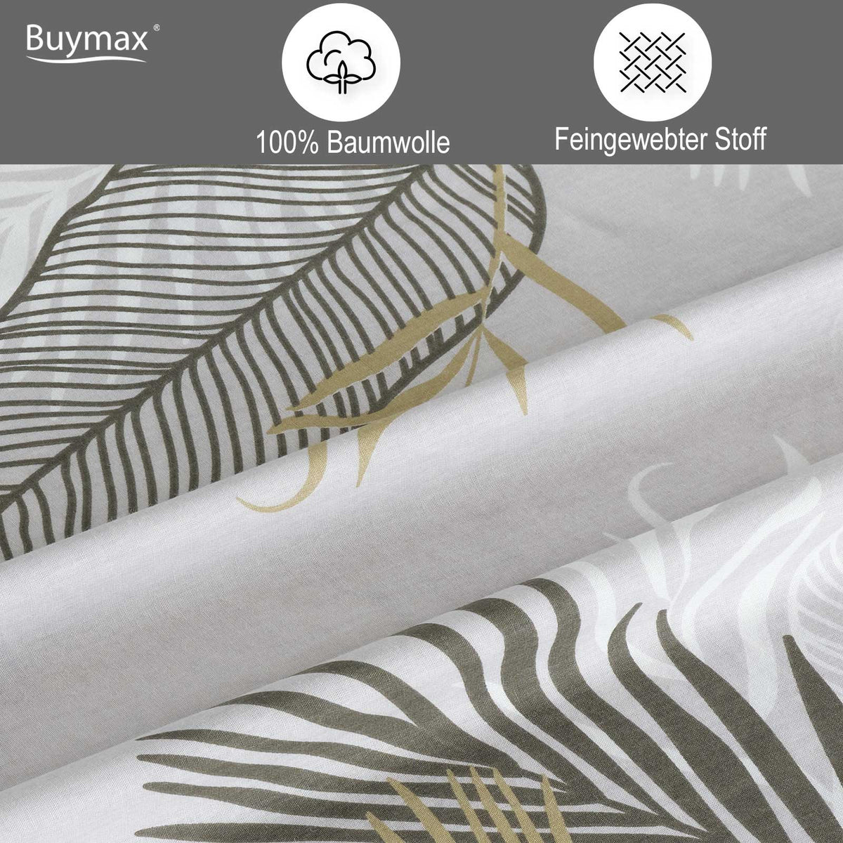 Renforcé Bettwäsche Set Sonella, 100% Baumwolle, Reißverschluss, 80x80 cm Kissenbezug – Bild 3