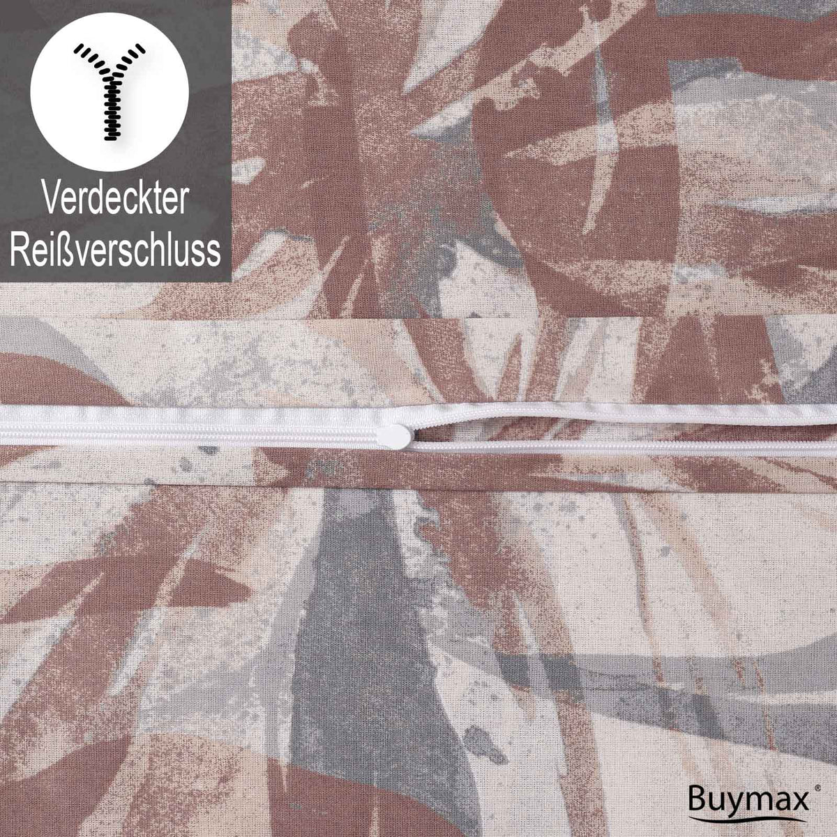 Renforcé Bettwäsche "Dorina", 100% Baumwolle, Reißverschluss