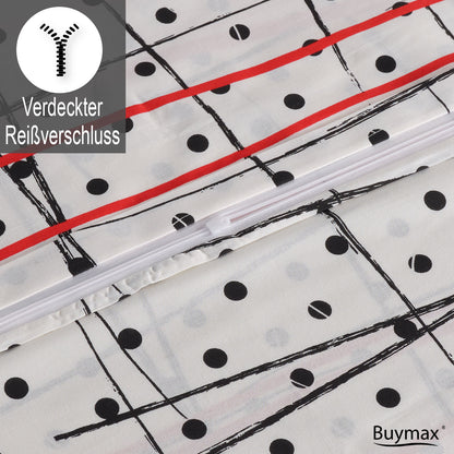 Renforcé Bettwäsche Set Lara, 100% Baumwolle, Reißverschluss, 80x80 cm Kissenbezug – Bild 4