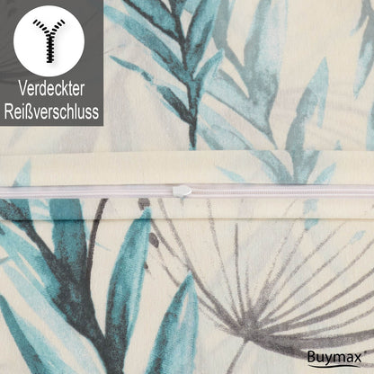 Bettwäsche, 80% Baumwolle, Blumen, Reißverschluss
