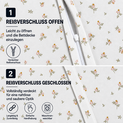 Bettwäsche Poem, Reißverschluss, 80x80 cm Kissenbezug, Polycotton – Bild 4