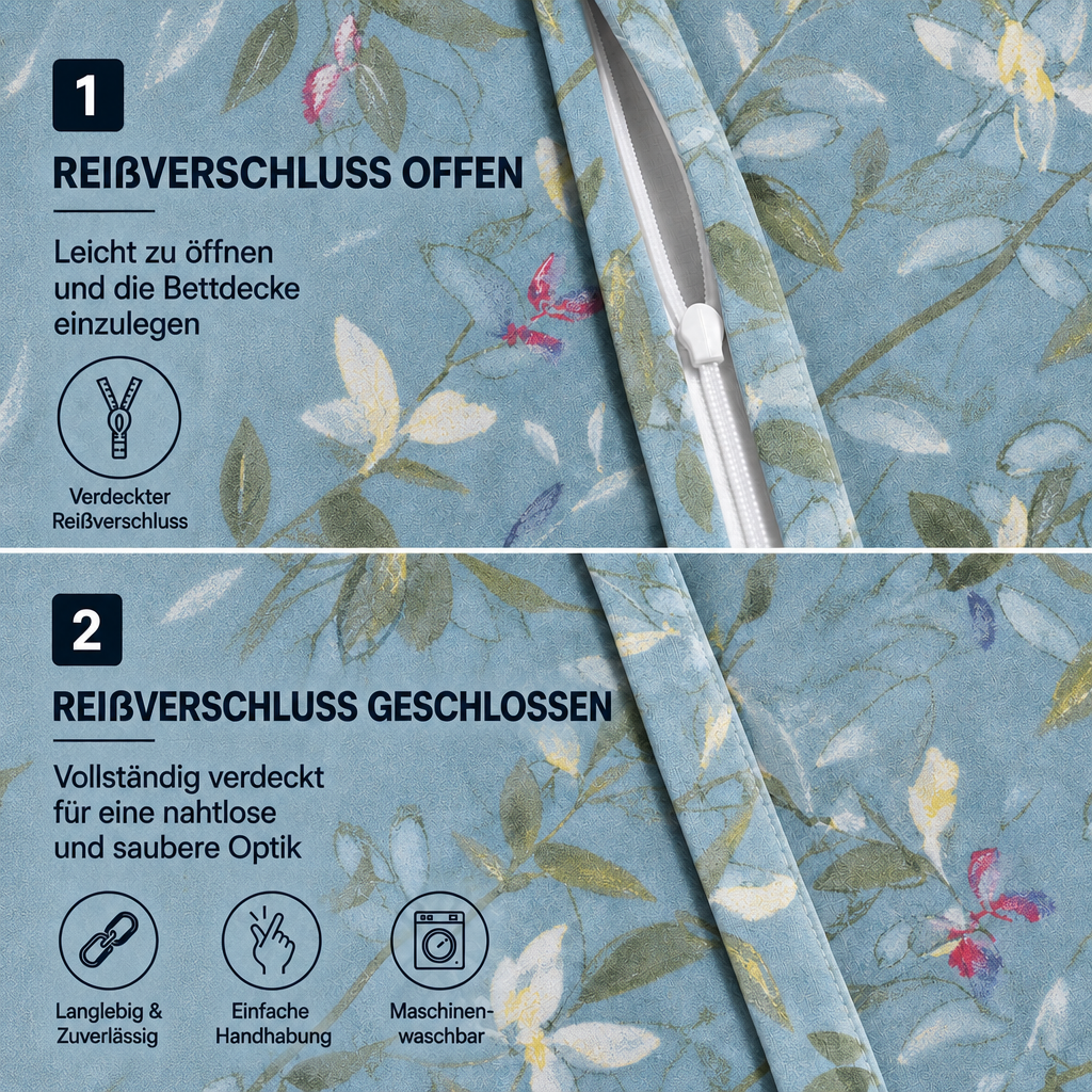 Bettwäsche Orville, Reißverschluss, 80x80 cm Kissenbezug, Polycotton – Bild 5