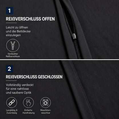 Renforcé Bettwäsche Uni, 100 % Baumwolle, mit Reißverschluss