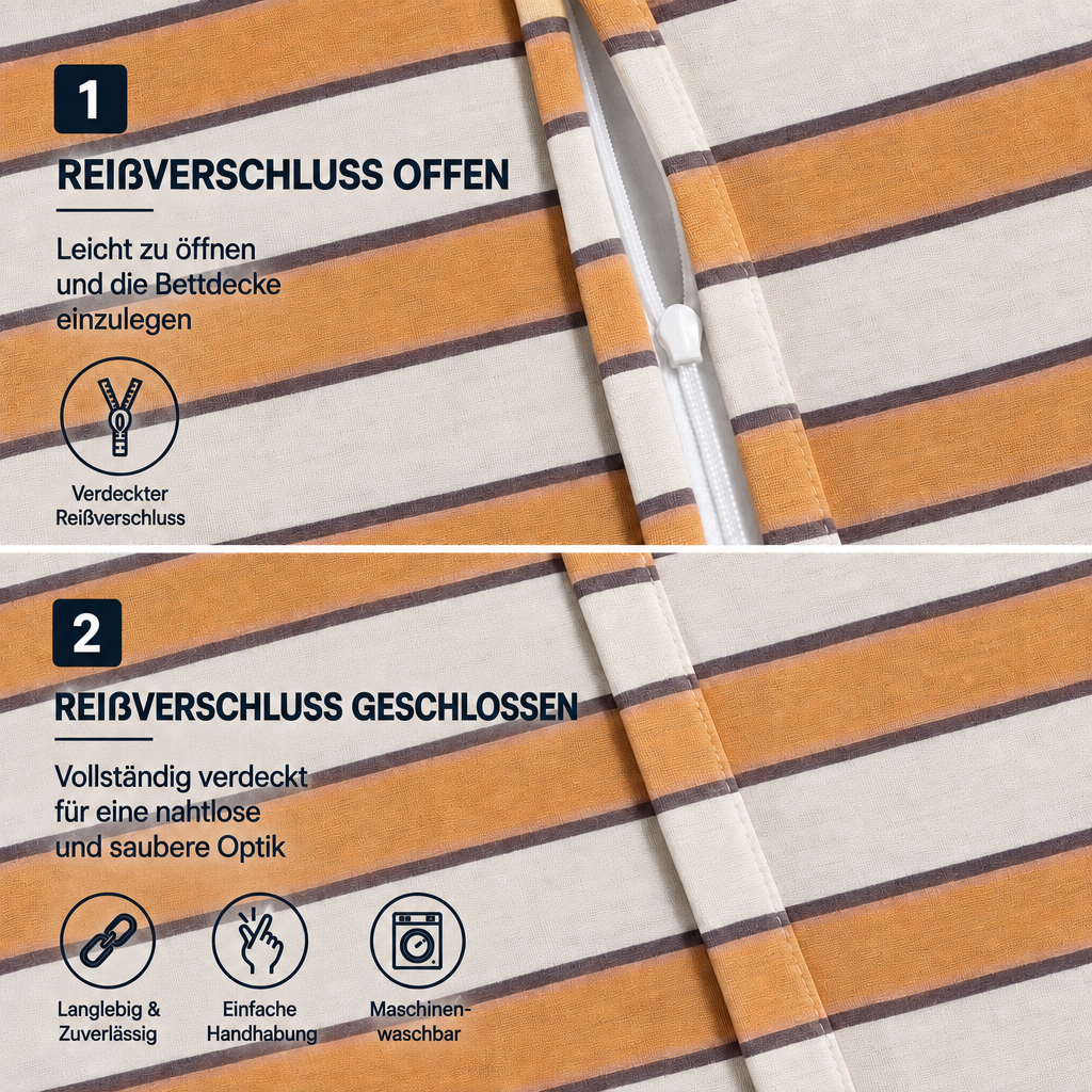 Bettwäsche Piano, Reißverschluss, 80x80 cm Kissenbezug, Polycotton – Bild 4