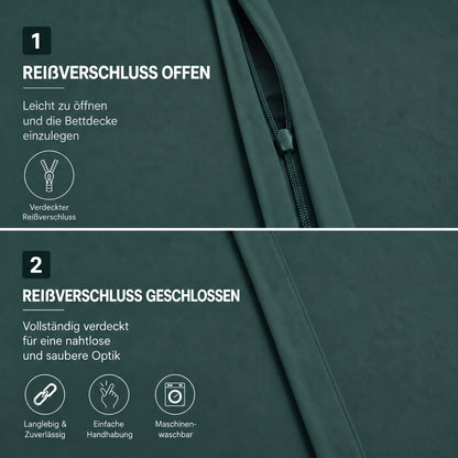 Renforcé Bettwäsche Uni, 100 % Baumwolle, mit Reißverschluss