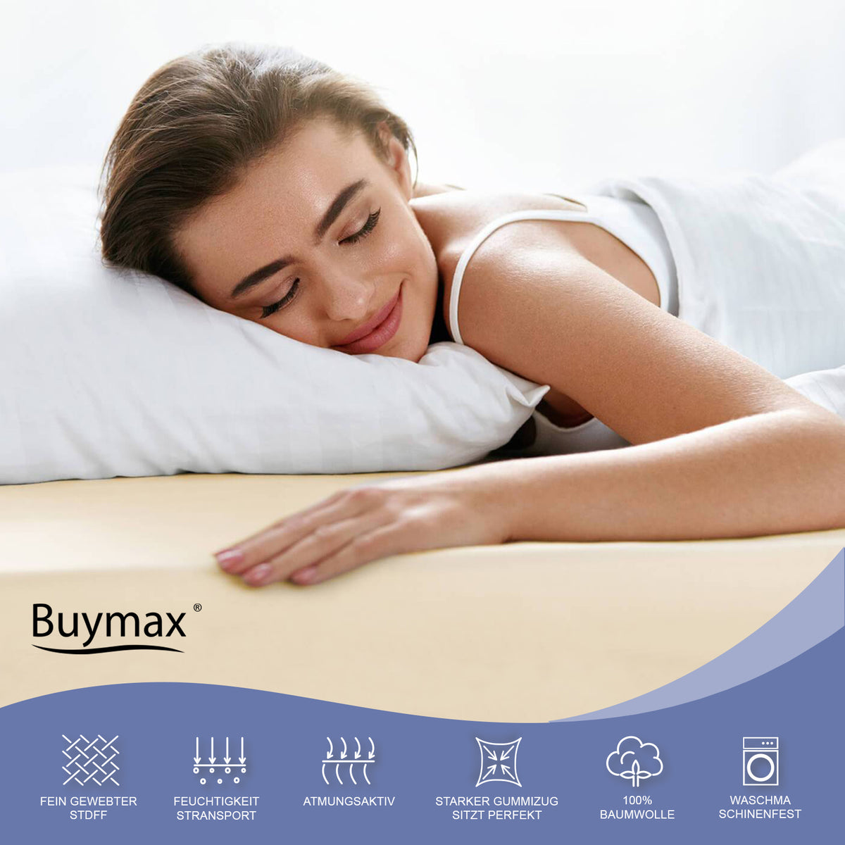 Jersey Wasserbett Spannbettlaken, 180x200 - 200x220 cm – Bild 6