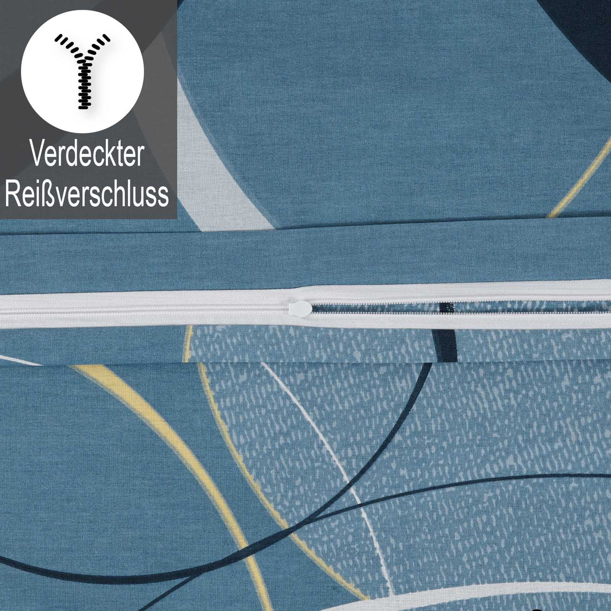 Bettwäsche, 100% Baumwolle, Reißverschluss