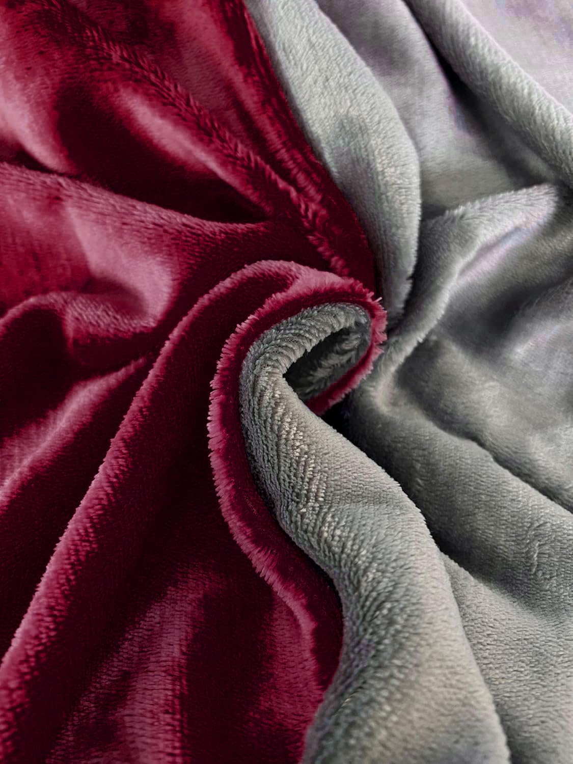 Bettwäsche Teddy Bordeaux_Grau- Material