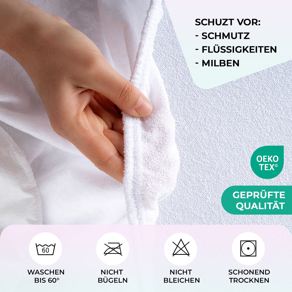 Matratzenschoner Rundumgummi, Wasserdicht
