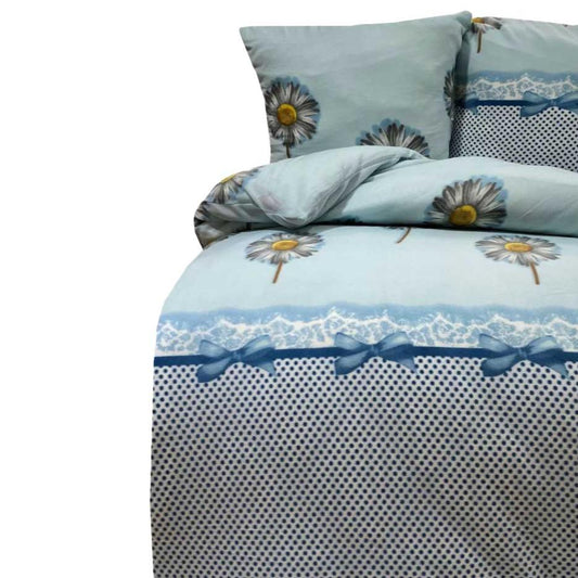 Thermo Fleece Bettwäsche Gänseblümchen, Winterbettwäsche, Reißverschluss – Bild 1