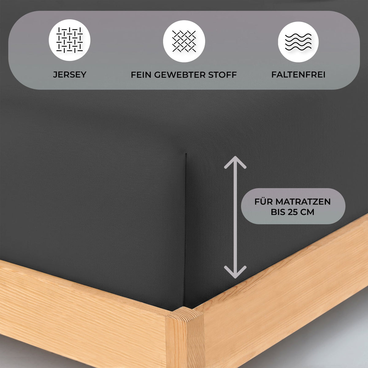 Jersey Spannbettlaken 140x200 cm - Buymax
