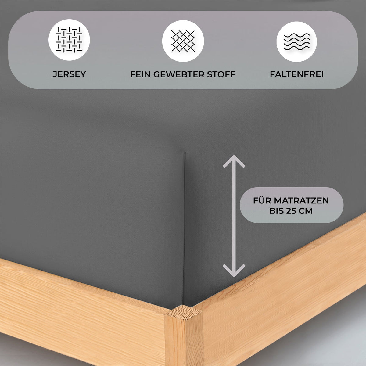 Jersey Spannbettlaken 140x200 cm - Buymax