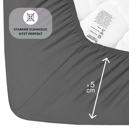 Topper, Spannbettlaken, Anthrazit, Ecke