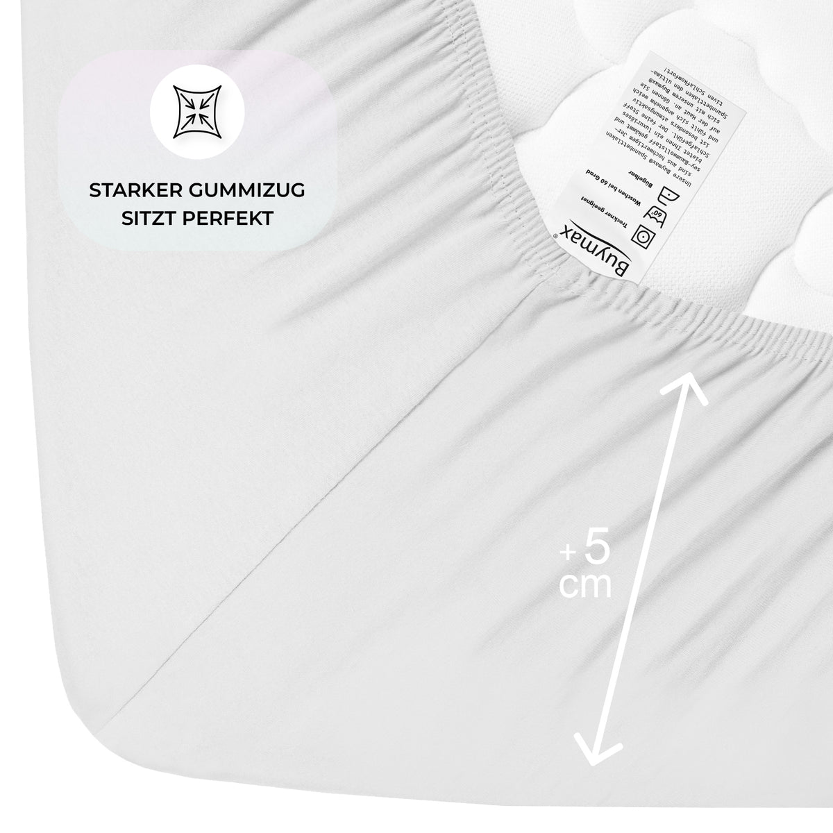 Topper, Spannbettlaken, Weiß, Ecke