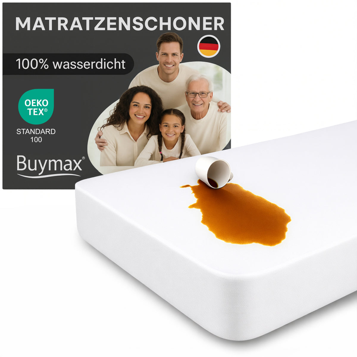 Matratzenschoner Rundumgummi, Wasserdicht – Bild 1